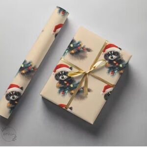 Festive Raccoon Gift Wrap
